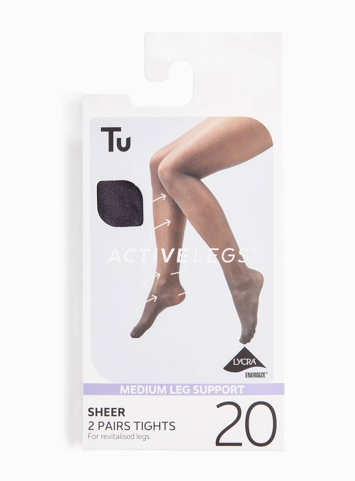 20 Denier Medium Support Tights 2-Pack L - Image 1
